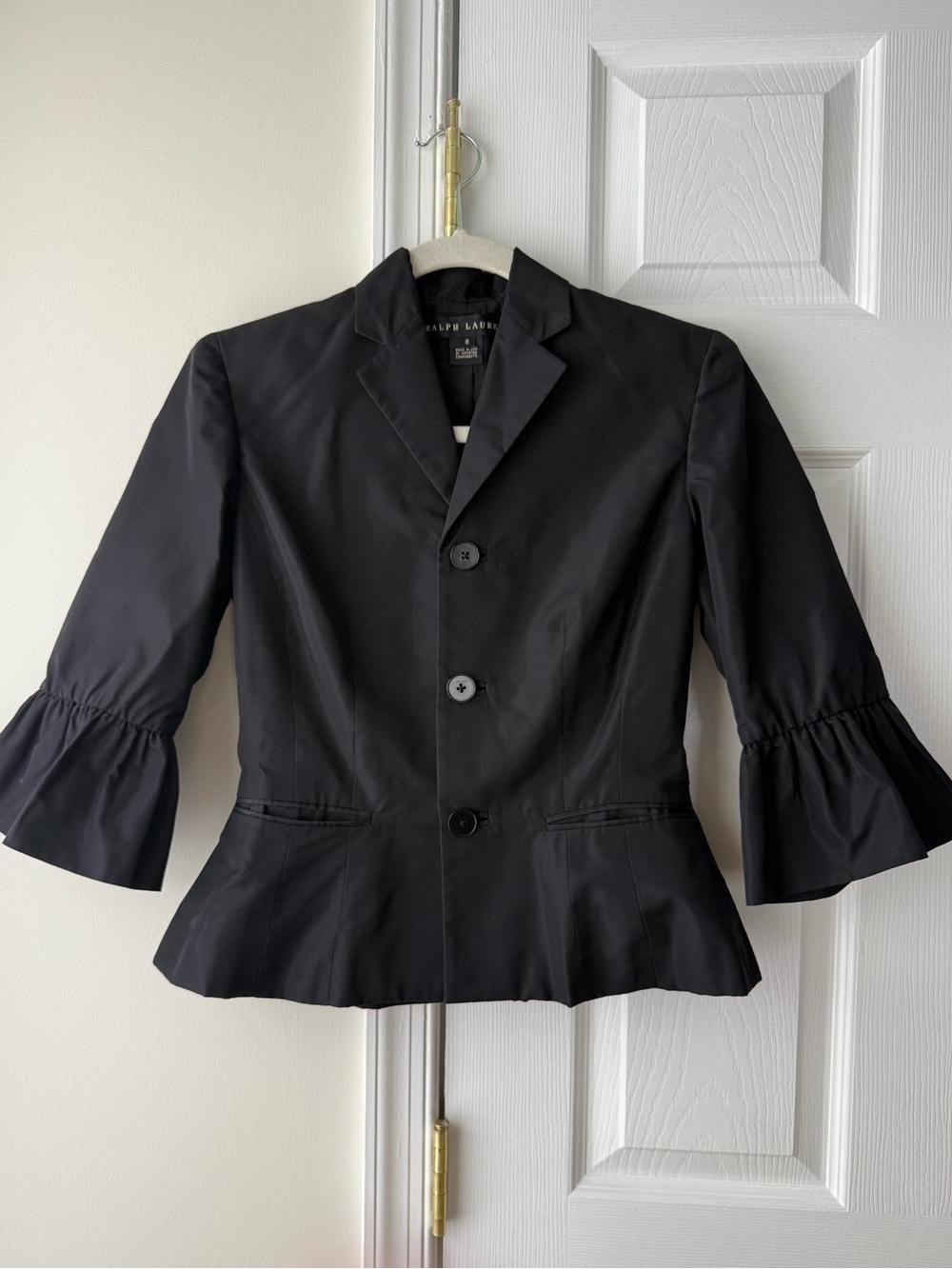 Ralph Lauren 100% Silk black label Made in USA blazer Size 6